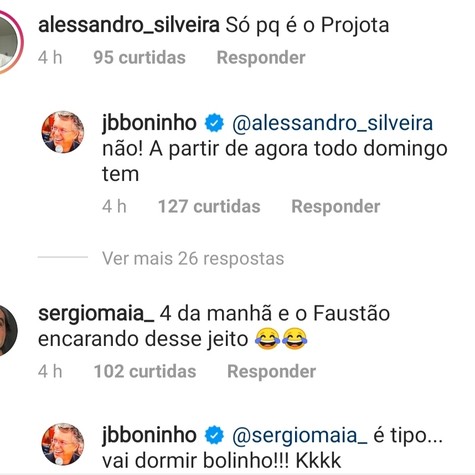 Boninho responde internauta sobre &squot;BBB" 21 (Foto: Reprodução)