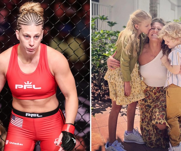Kalya Harrison é lutadora de MMA, bicampeã olímpica no judô, e agora encara a missão de educar os filhos Kyla e Emery (Foto: Reprodução/The Sun)