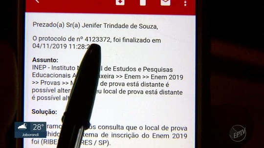 Estudante de Ribeirão Preto,SP, alega que perdeu prova do Enem por erro em cartão do Inep 
