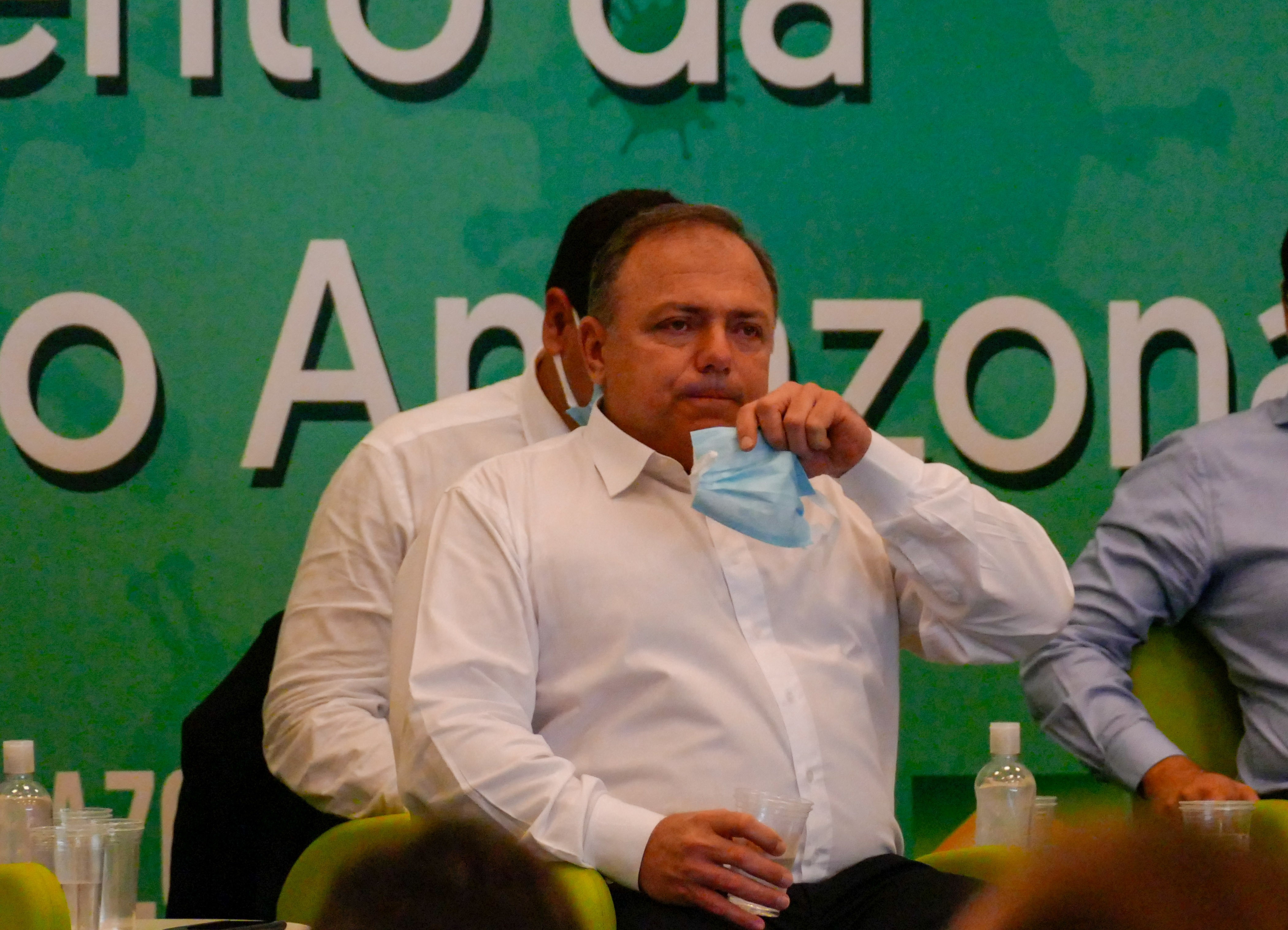 O ministro Eduardo Pazuello, em Manaus, no dia 11