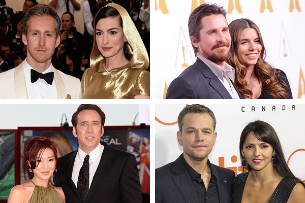 Adam Shulman e Anne Hathaway, Christian Bale e Sibi Blažić, Alice Kim e Nicolas Cage e Matt Damon e Luciana Barroso (Foto: Getty Images)