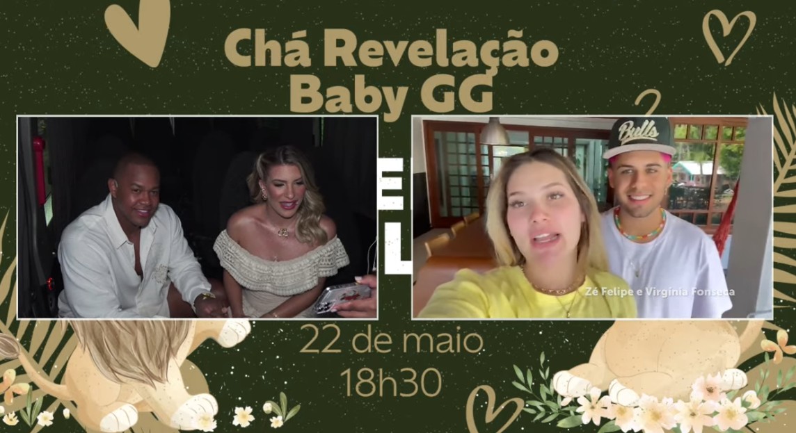 Virgínia Fonseca e o cantor Zé Felipe participam do chá revelação do bebê de Léo Santana e Lore Improta (Foto: Reprodução/Instagram)