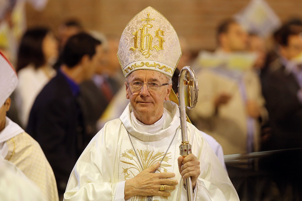 Brasil, Aparecida, SP. 12/10/2012. Dom Claudio Hummes durante missa em homenagem à Padroeira do Brasil, Nossa Senhora Aparecida, no santuário Nacional no vale do Paraíba, interior de São Paulo — Foto: José Patrício/Estadão Conteúdo/Arquivo