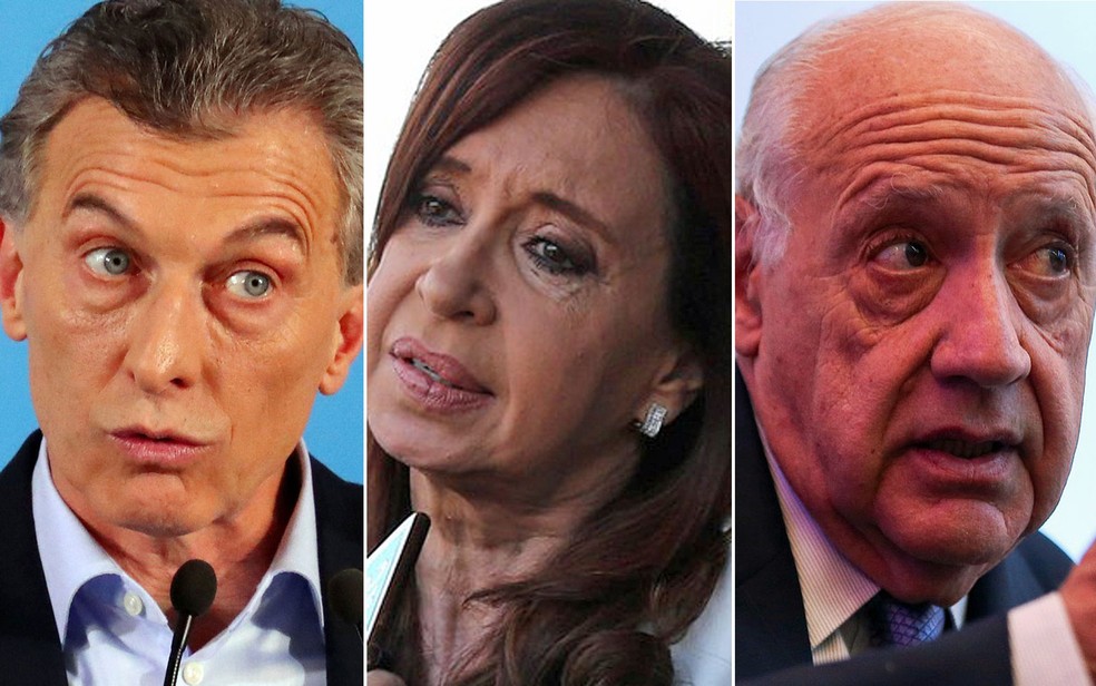 Maurício Macri, Cristina Kirchner e Roberto Lavagna — Foto: Marcos Brindicci e Agustin Marcarian / Reuters 