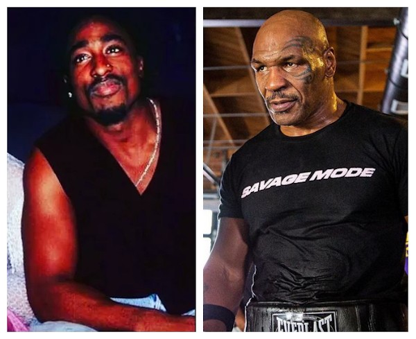 O rapper Tupac Shakur (1971-1996) e o boxeador Mike Tyson (Foto: Instagram)