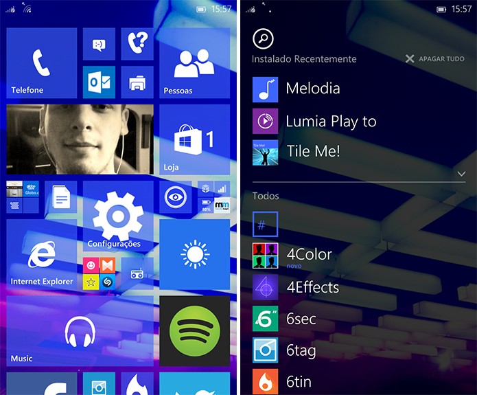 Windows 10 trouxe papel de parede para telefones e mais organiza??o para aplicativos (Foto: Reprodu??o/Elson de Souza)