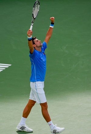 Djokovic comemora título sobre Federer (Foto: AP)