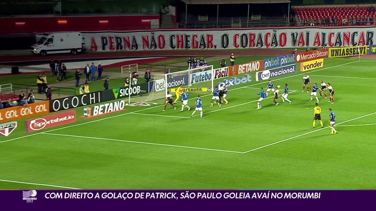 Com direito a golaço de Patrick, São Paulo goleia o Avaí pelo Campeonato Brasileiro