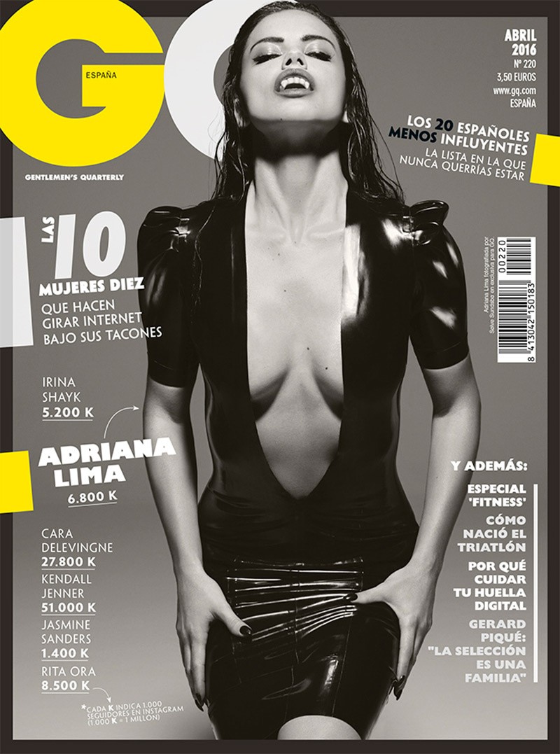 Adriana Lima é capa da atual edição da GQ Espanha  (Foto: Reprodução)
