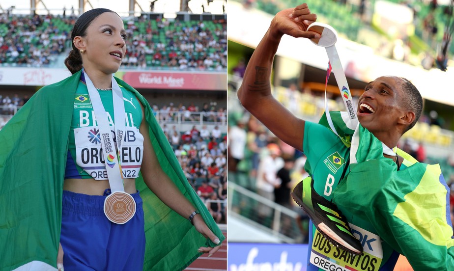 Piu e Letícia Melo foram os medalhistas brasileiros no Mundial de Atletismo