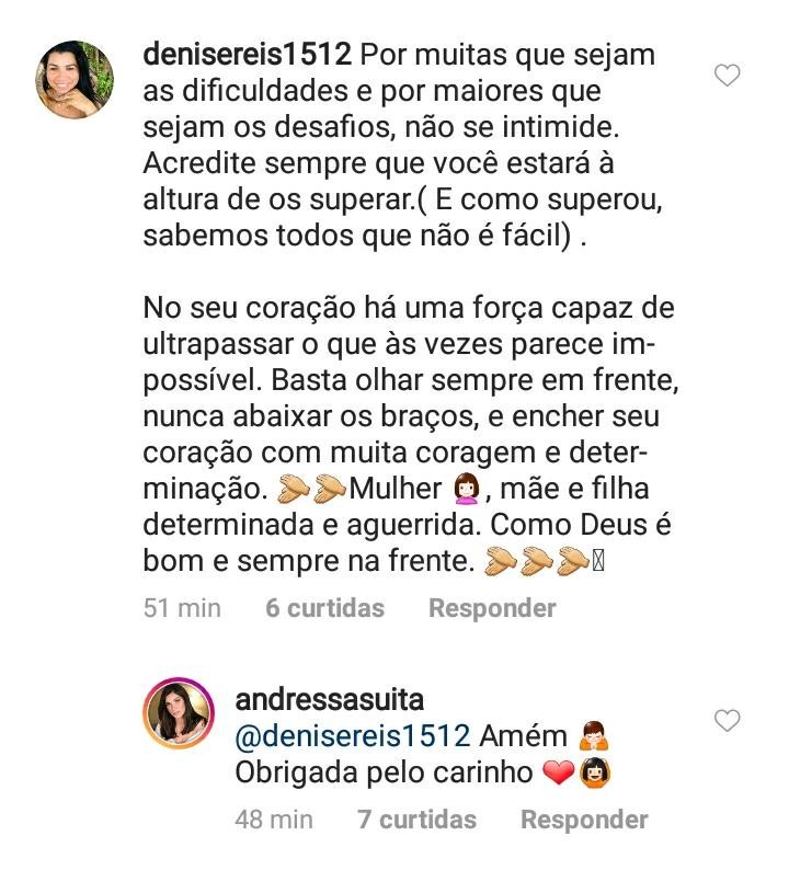 Andressa Sauita interage com fãs (Foto: Reprodução / Instagram)