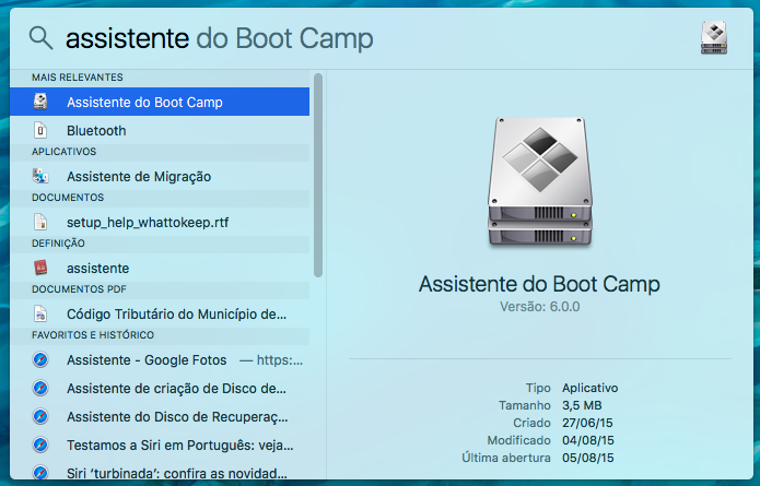 Abra o assistente do Boot Camp no Mac (Foto: Reprodução/Helito Bijora) 