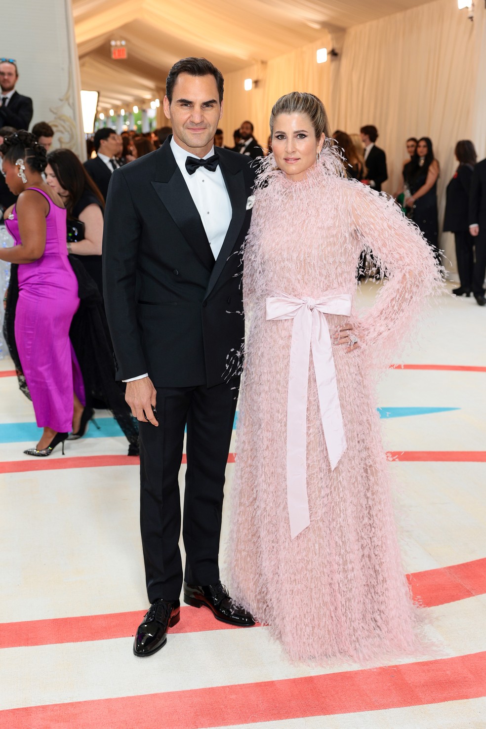 Roger Federer e Mirka Federer no MET Gala 2023 — Foto: Getty Images