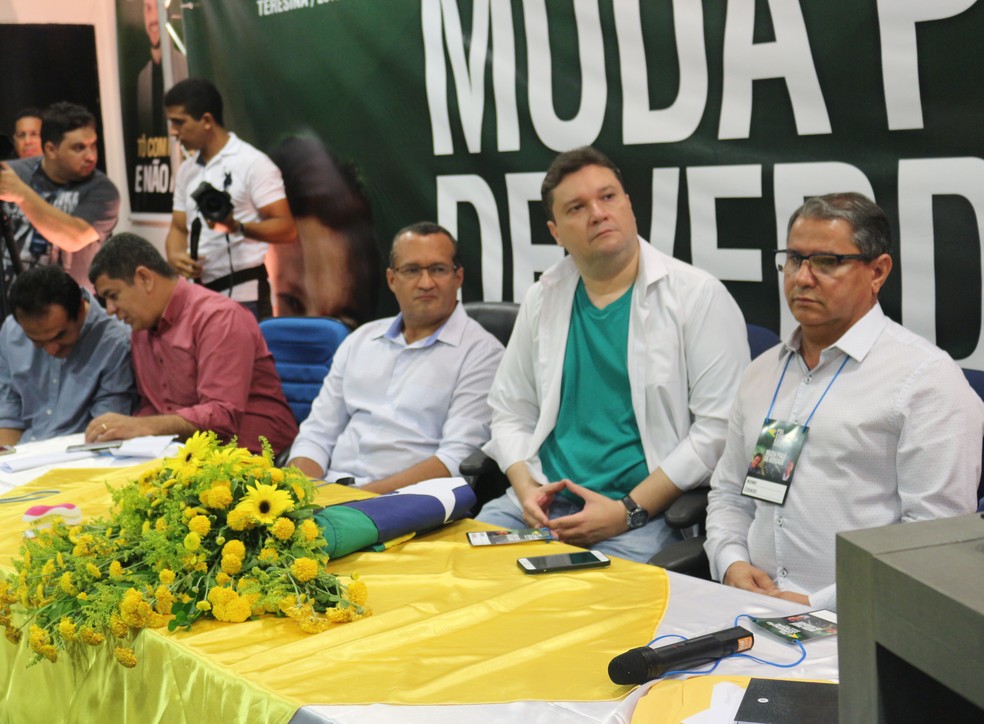 ConvenÃ§Ã£o do PSL e PROS lanÃ§aram candidatos ao governo e senado.  (Foto: Lucas Barbosa/G1)