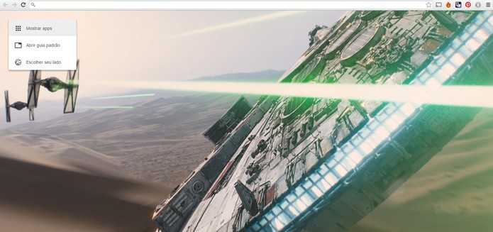Extensão para Google Chrome mostra em nova aba imagens do novo filme de Star Wars (Foto: Reprodução/Barbara Mannara)