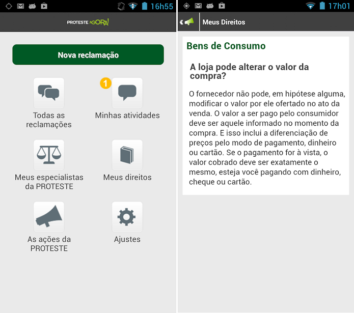 Proteste Agora é um app para fazer registros de queixas de consumo (Foto: Divulgação/Proteste Agora)