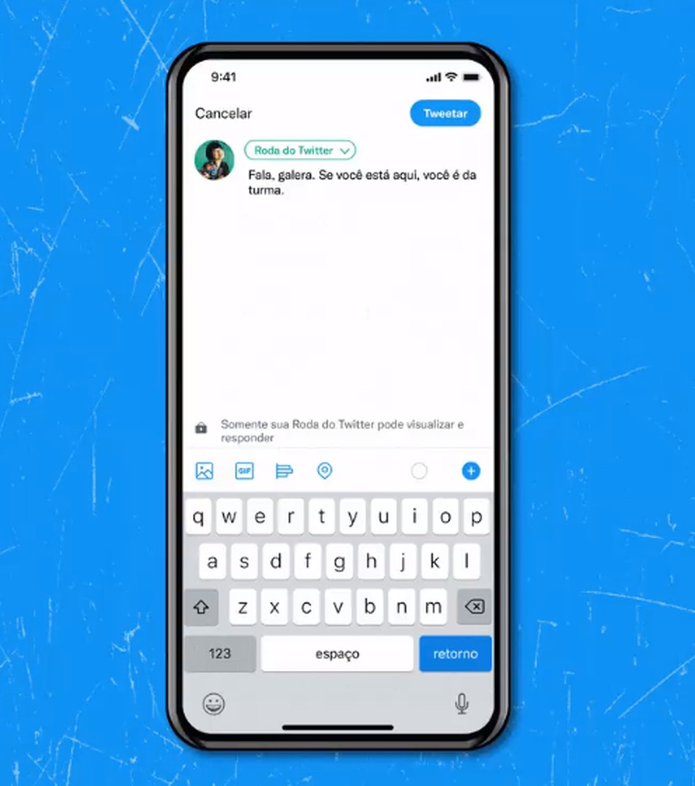 Roda do Twitter permite fazer tuítes privados para lista de até 150 pessoas — Foto: Reprodução/Twitter