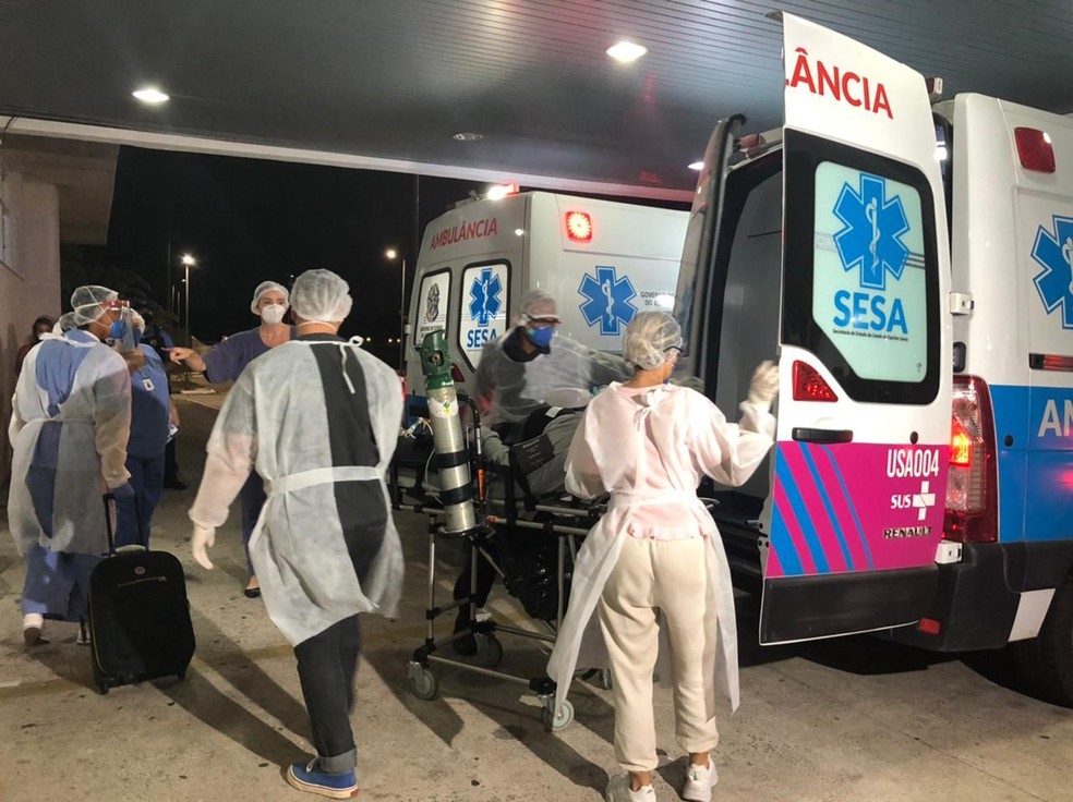 Trinta e seis pacientes do Amazonas ficarão internados no Hospital Dr. Jayme dos Santos Neves, na Serra — Foto: Divulgação/Sesa