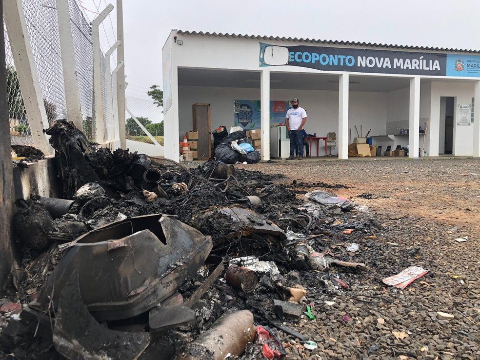 Prefeitura informou que estrutura do ecoponto não foi prejudicada pelo incêndio em Marília — Foto: Prefeitura de Marília/Divulgação