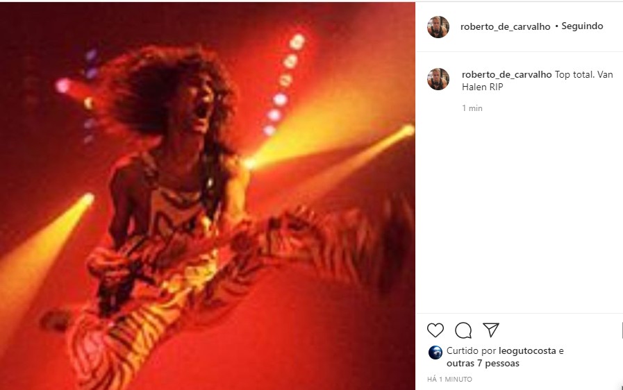 Roberto de Carvalho se despede de Eddie Van Halen (Foto: Reprodução Instagram)