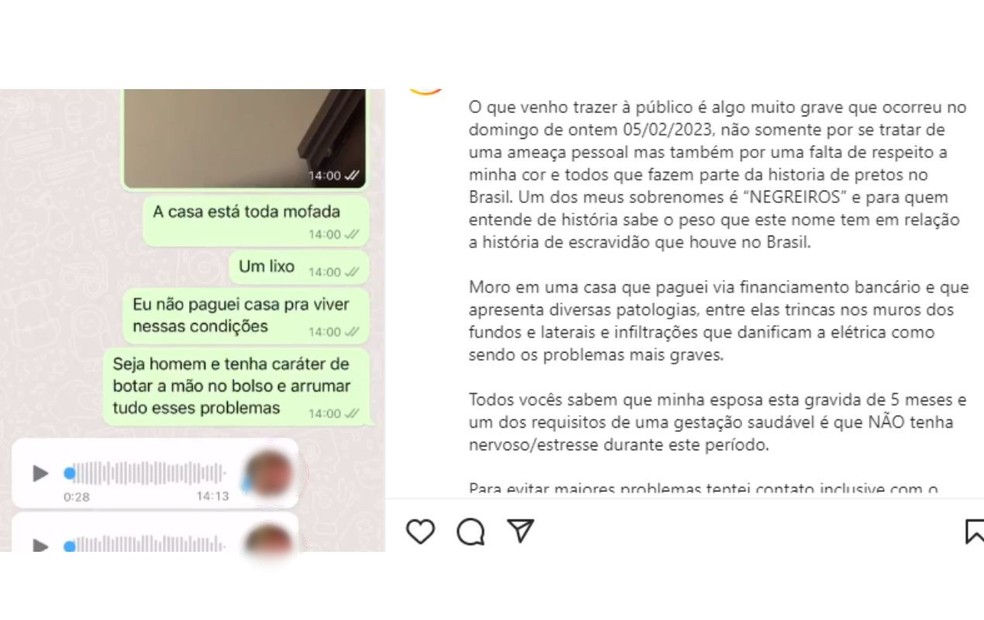 Arquiteto de Marília publicou denúncia de racismo em seu perfil no Instagram — Foto: Reprodução/Instagram