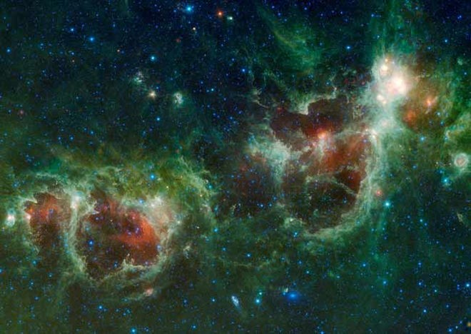 Nebulosas Coração e Alma (Foto: NASANASA/JPL-Caltech/UCLA)