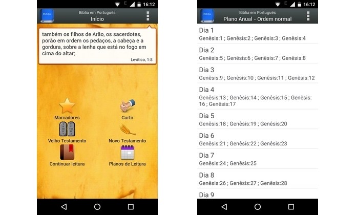 Aplicativo Android Bíblia em Português Almeida (Foto: Reprodução/Raquel Freire)