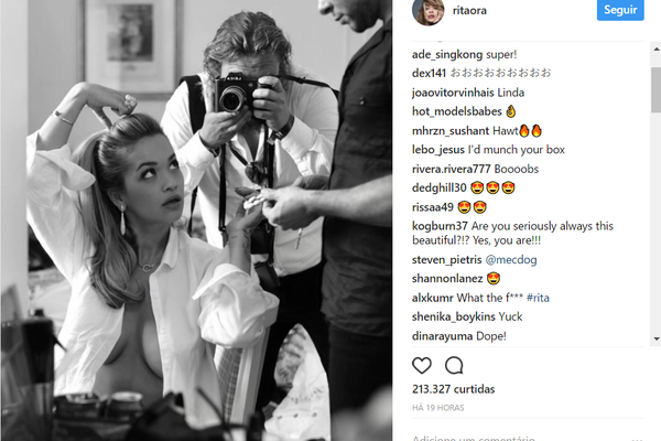 Rita Ora chama a atenção dos fãs para nova música com post no Instagram (Foto: Reprodução)