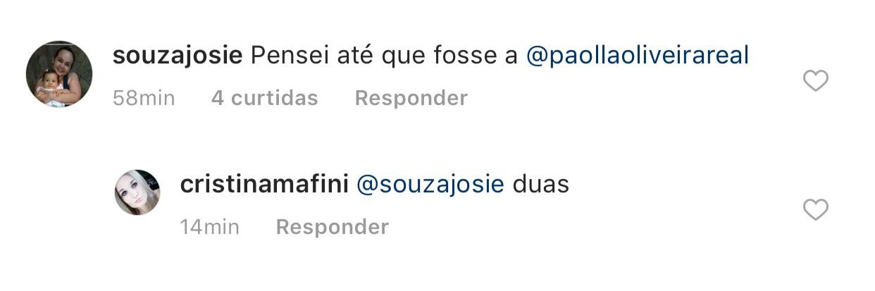 Fãs confundem Claudia Raia com Paolla Oliveira (Foto: reprodução/Instagram)