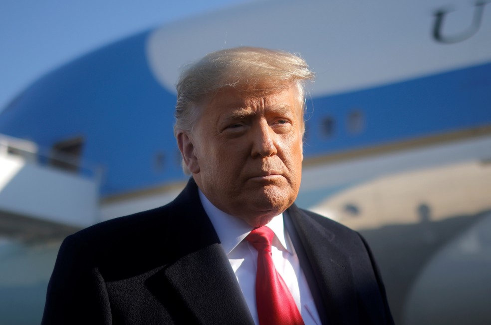 Imagem de Donald Trump em 12 de janeiro de 2021 — Foto: Carlos Barria/Reuters