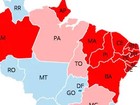 Dilma vence em 15 estados; Aécio em 11 e no Distrito Federal (Editoria de Arte/G1)