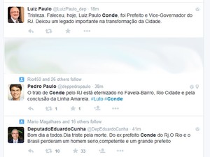 Políticos lamentam na web morte de Luiz Paulo Conde, ex-prefeito do Rio (Foto: Reprodução/Twitter)