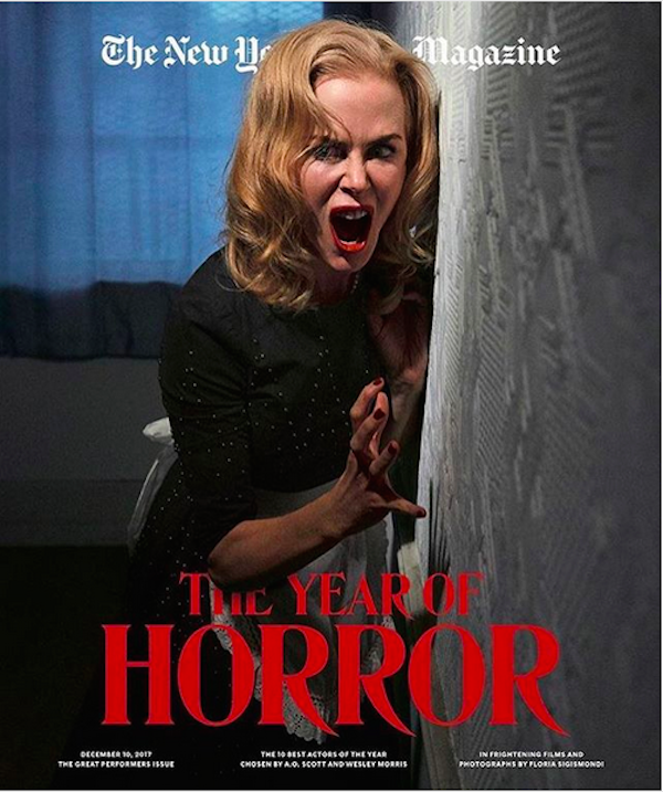 A atriz Nicole Kidman em um ensaio sobre horror para a New York Timez Magazine (Foto: Instagram)