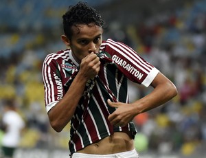 Gustavo Scarpa comemoração Fluminense x Goiás (Foto: André Durão)