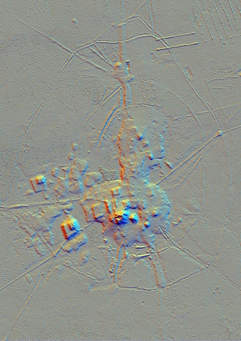 Imagem do sítio arqueológico Cotoca captada com tecnologia de radar LIDAR (Foto: Heiko Prümers / DAI)