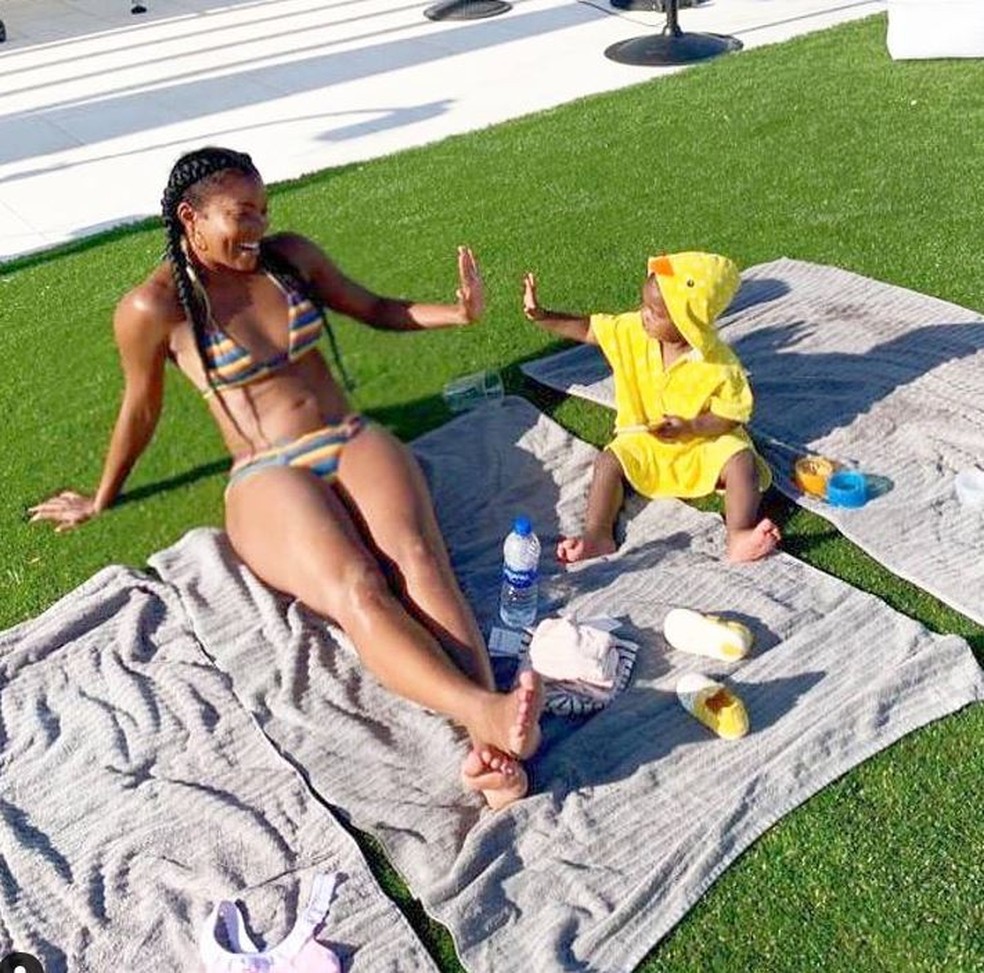 Gabrielle e Kaavia — Foto: Reprodução Instagram