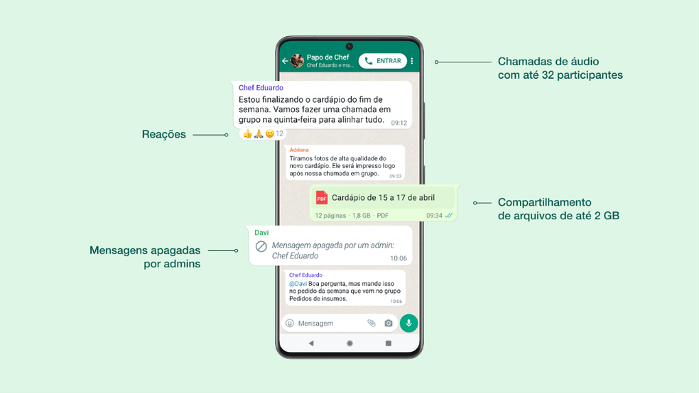 Novos recursos do WhatsApp chegam nas próximas semanas — Foto: Divulgação