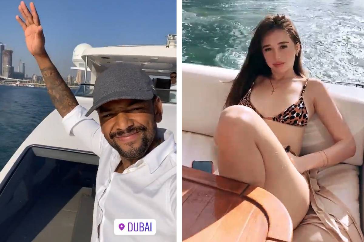 Nego do Borel e Duda Reis curtem passeio de barco em Dubai (Foto: Reprodução/Instagram)