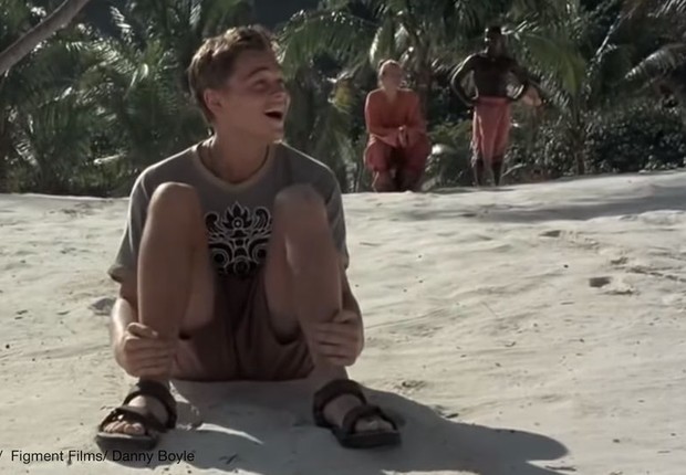 Maya Bay ficou conhecida mundialmente após o filme 'A Praia' estrelado por Leonardo DiCaprio (Foto: FIGMENT FILMS/DANNY BOYLE via BBC News Brasil)