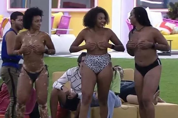 Nat, Jessi e Linn chegaram a fazer topless no BBB22 (Foto: TV Globo)