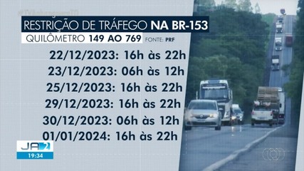 As restrições de trânsito na BR-153 começam nesta sexta-feira (22)