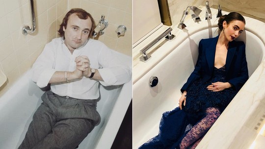 Lily Collins celebra aniversário de Phil Collins e web se choca: "Seu pai?"