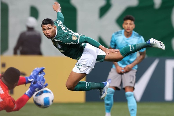 O atacante Rony pode fazer o gol que vai fazer o Palmeiras entrar para a história como o melhor ataque da fase de grupos da Libertadores (Foto: Cesar Greco /  Palmeiras)