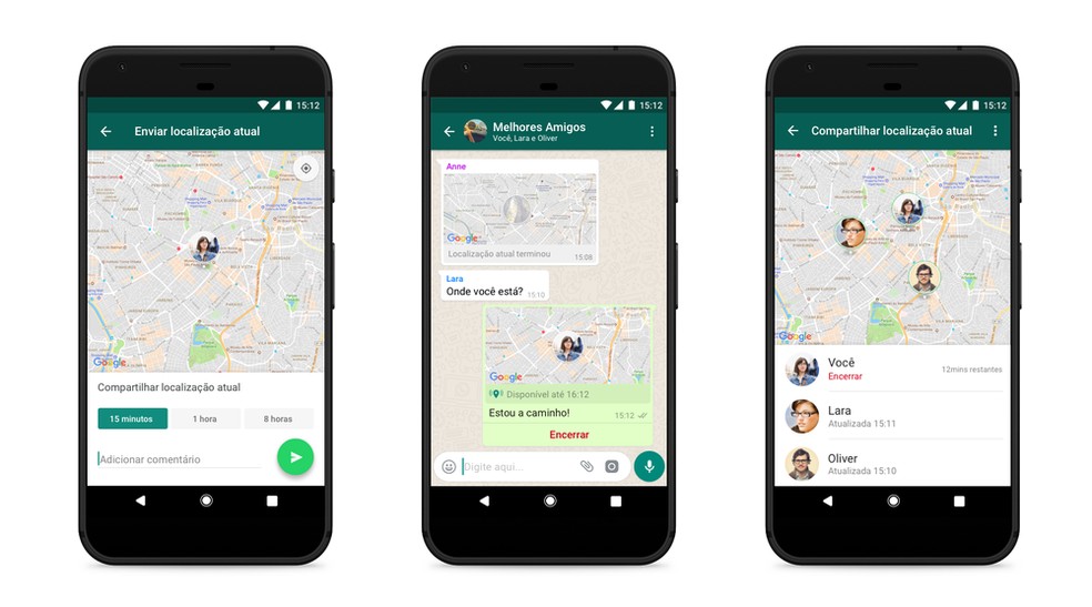 WhatsApp permite enviar localização em tempo real aos contatos — Foto: Divulgação/WhatsApp
