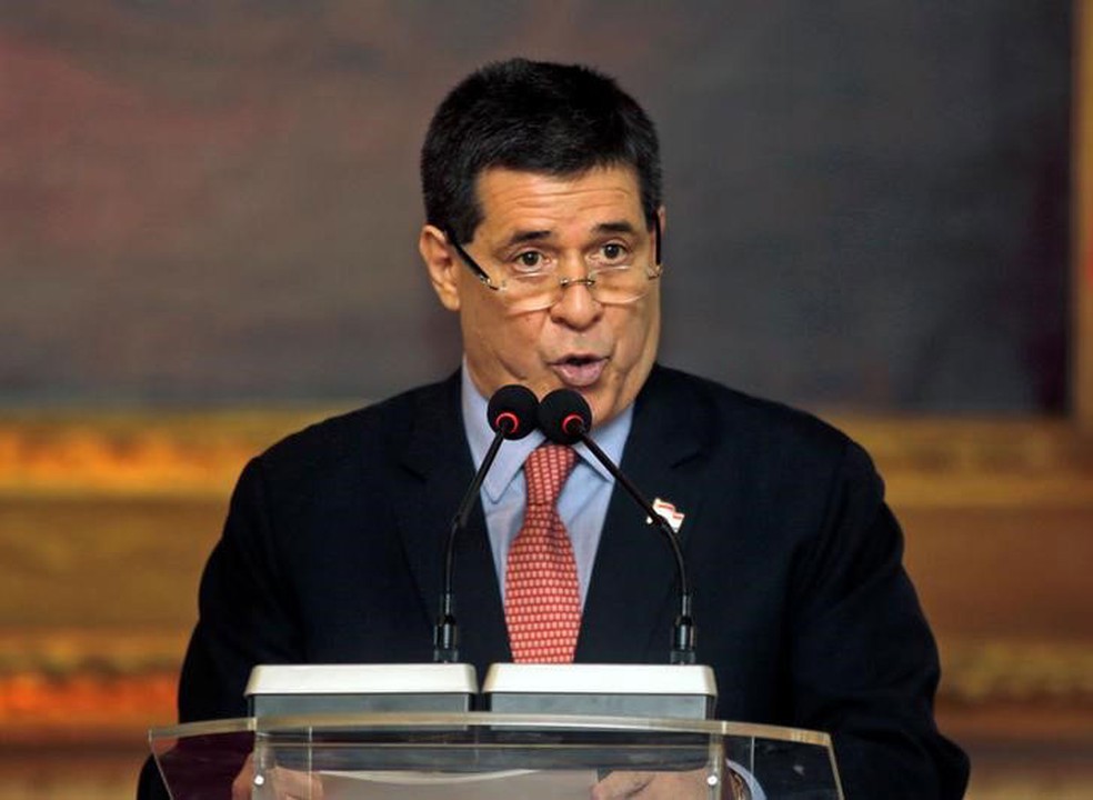 Ex-presidente do Paraguai Horario Cartes, em foto de arquivo de 18 de janeiro de 2018  — Foto: Jorge Adorno/ Reuters