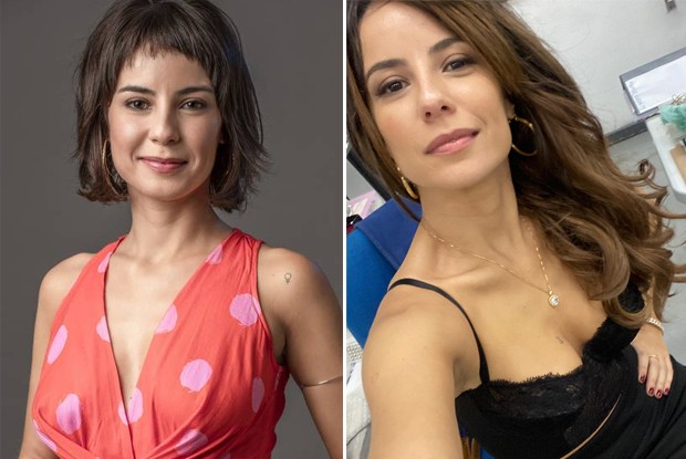 Andréia Horta como Lara em Um Lugar ao Sol e como nova personagem para a série A Divisão (Foto: Fábio Rocha/Globo e Reprodução/Instagram)