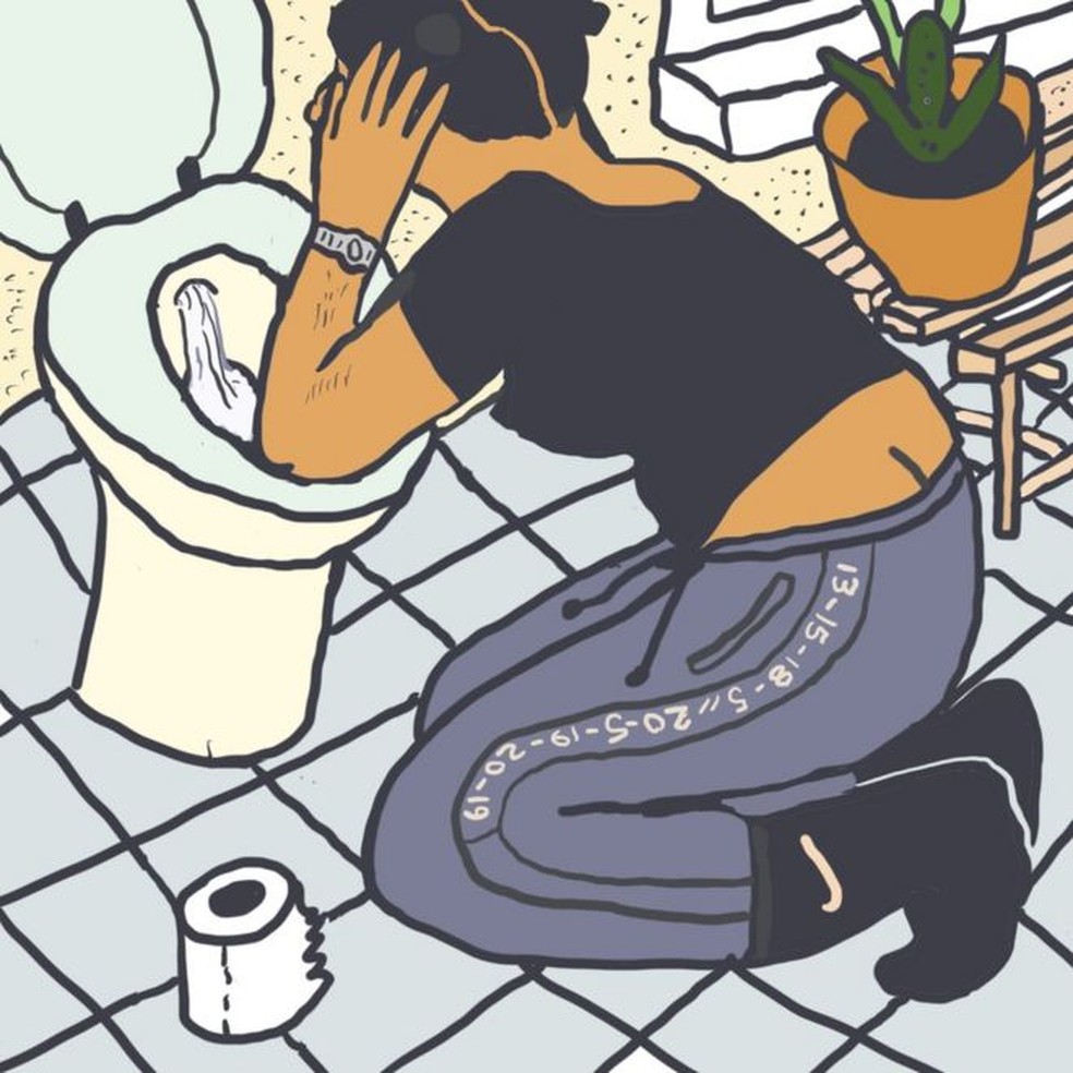 Ilustração da Monique Jackson, que apresentou sintomas da Covid por 6 meses — Foto: Monique Jackson