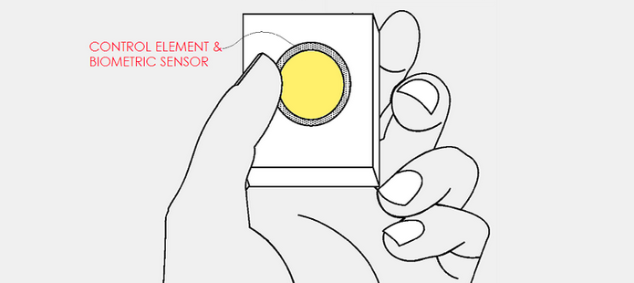 Patente da Apple mostra controle remoto acessado via impressão digital (Foto: Reprodução/Patently Apple)