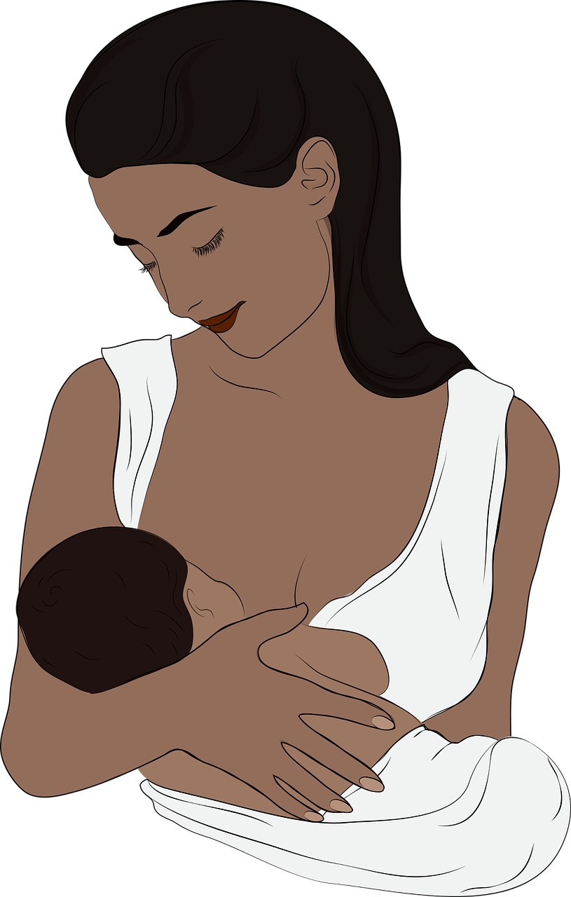 bebê, mãe, mamando (Foto: gdakaska/Pixabay )