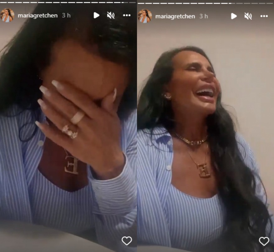 Gretchen mostrou tombo e caiu na risada (Foto: Reprodução/Instagram)